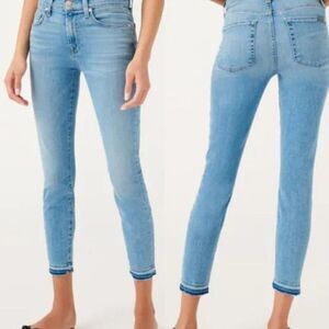7 For All Mankind Jeans Women 25x26 Alta Blue Ankle Skinny Release Hem Jeans